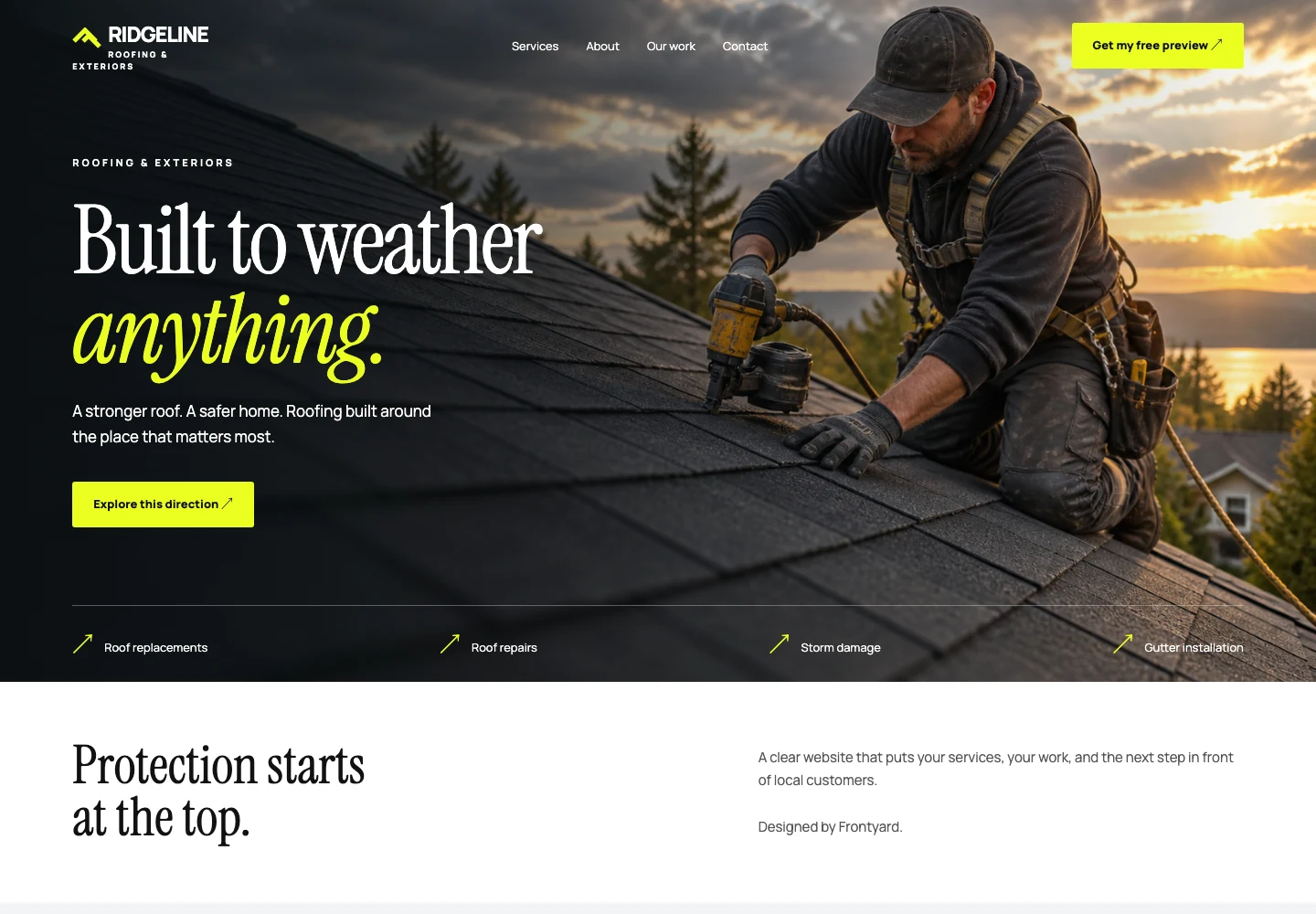 Original illustrative roofing website
